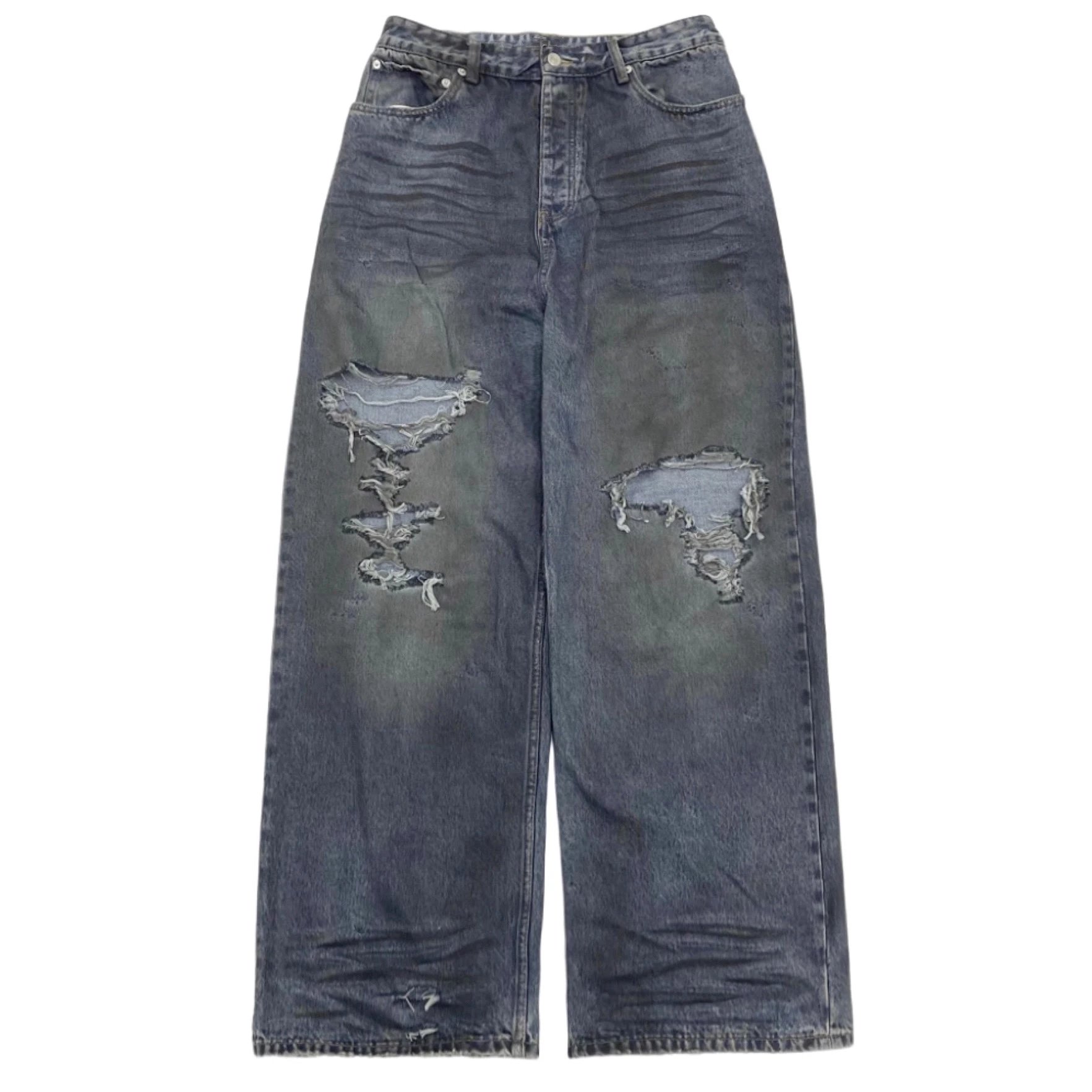 Balenciaga Mud Distresses Denim